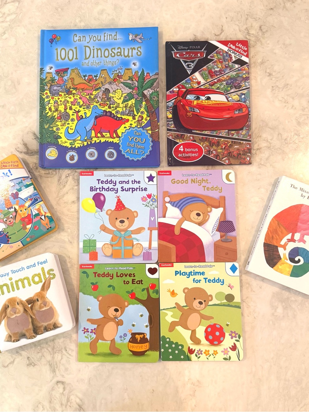 Lot of 7 Children’s Board Books Illustrated Animals & Dinosaurs Learn-to-Read